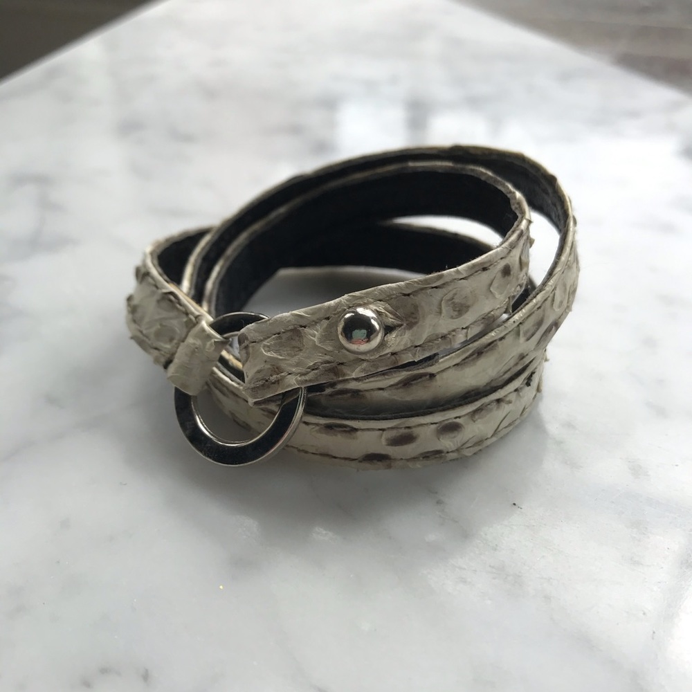 NWOT white leather wrap bracelet